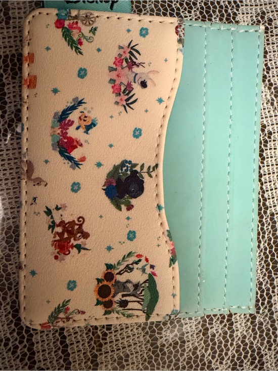 Disney Other - Disney Floral Character Card Holder - Cream & Mint